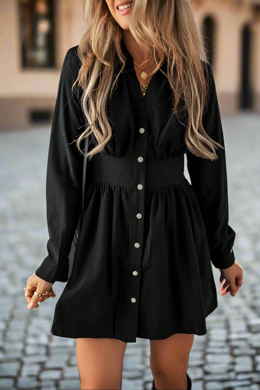 Leia Long Sleeve Shirt Mini Dress
