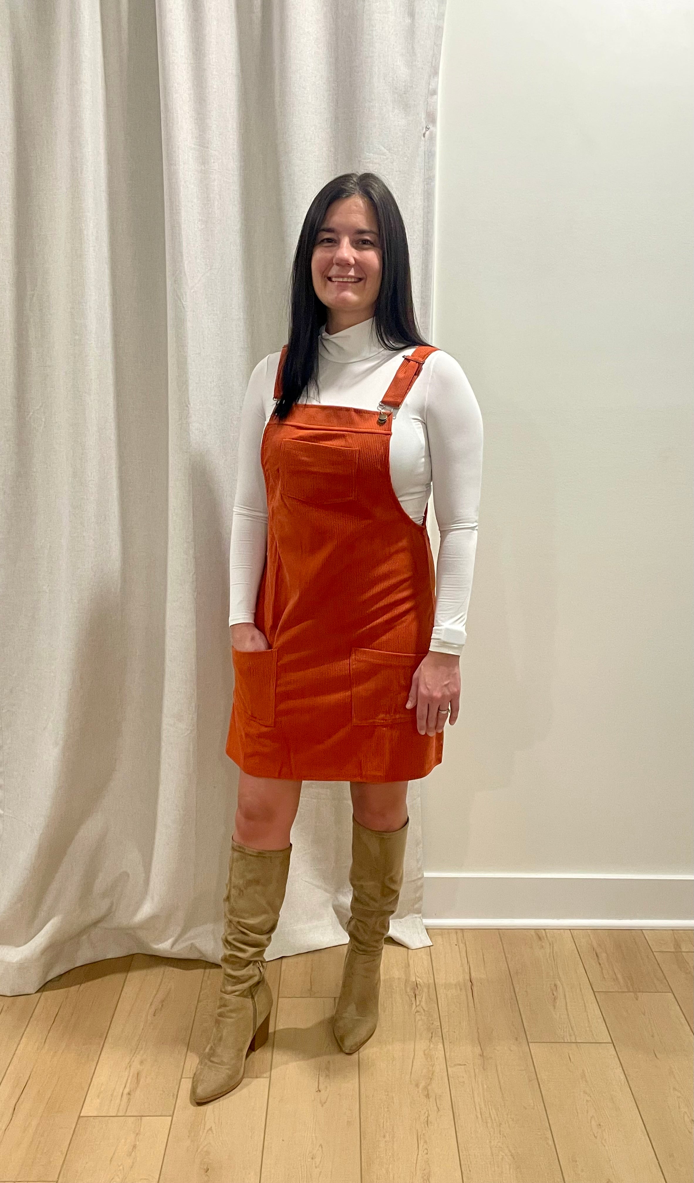 Corduroy Overall Dress