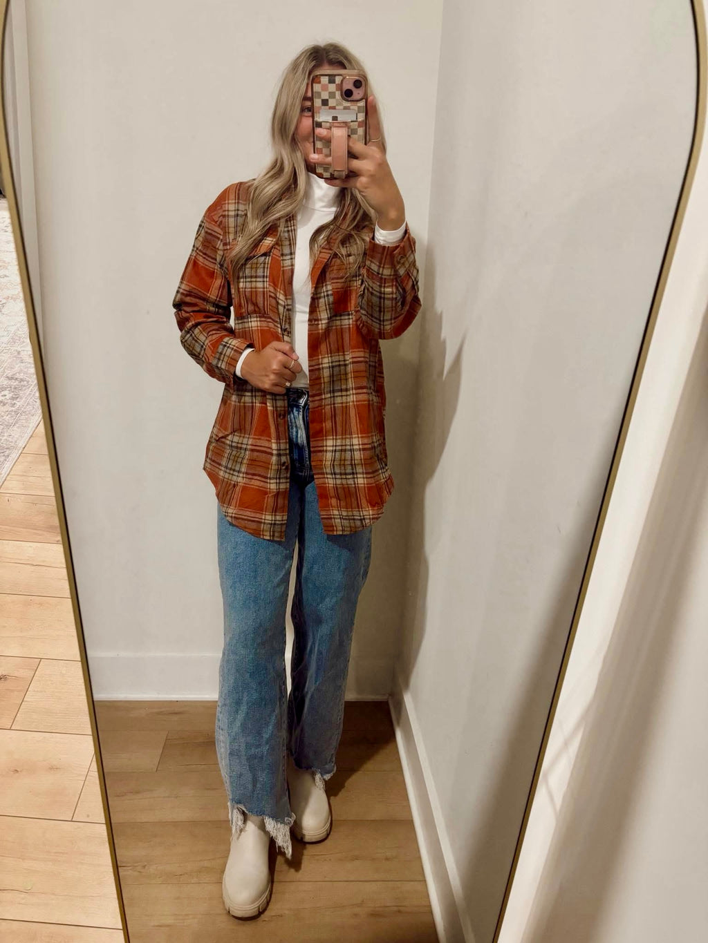 Women's Casual Fashion Oversized Loose Plaid Shirt